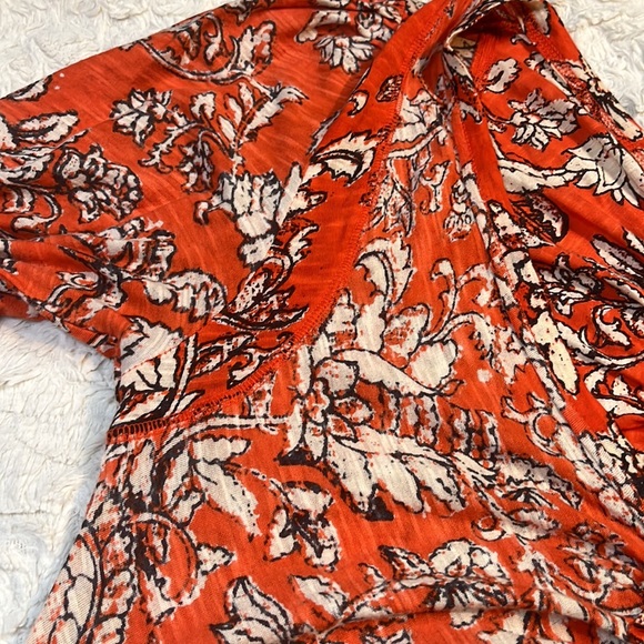 Free People Orange Floral Long Sleeve - Picture 7 of 13